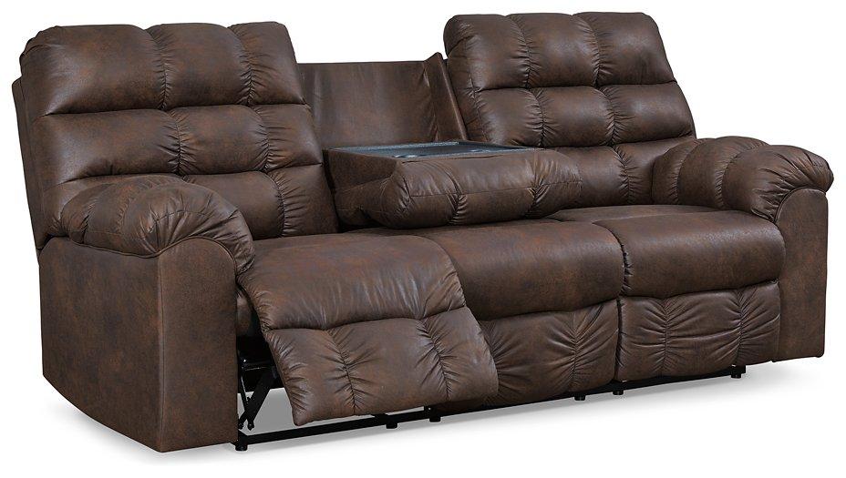 Derwin Reclining Sofa with Drop Down Table